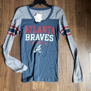NWT Atlanta Braves 5th & Ocean MLB Raglan sleeve